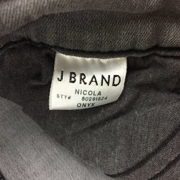 J BRAND Onyx Gray Wash NICOLA Knee Detailing Moto Skinny Jeans - Picture 3 of 15